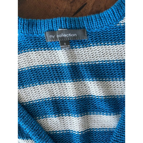 NY Collection Striped Sweater Button Up Cardigan Size Small - Picture 4 of 6
